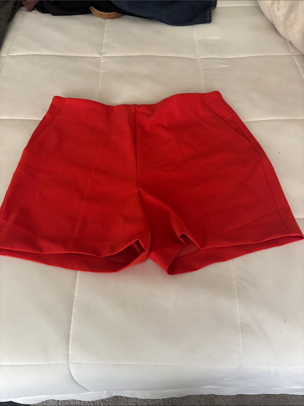 Rachel Zoe Red High-Waist Tailored Shorts